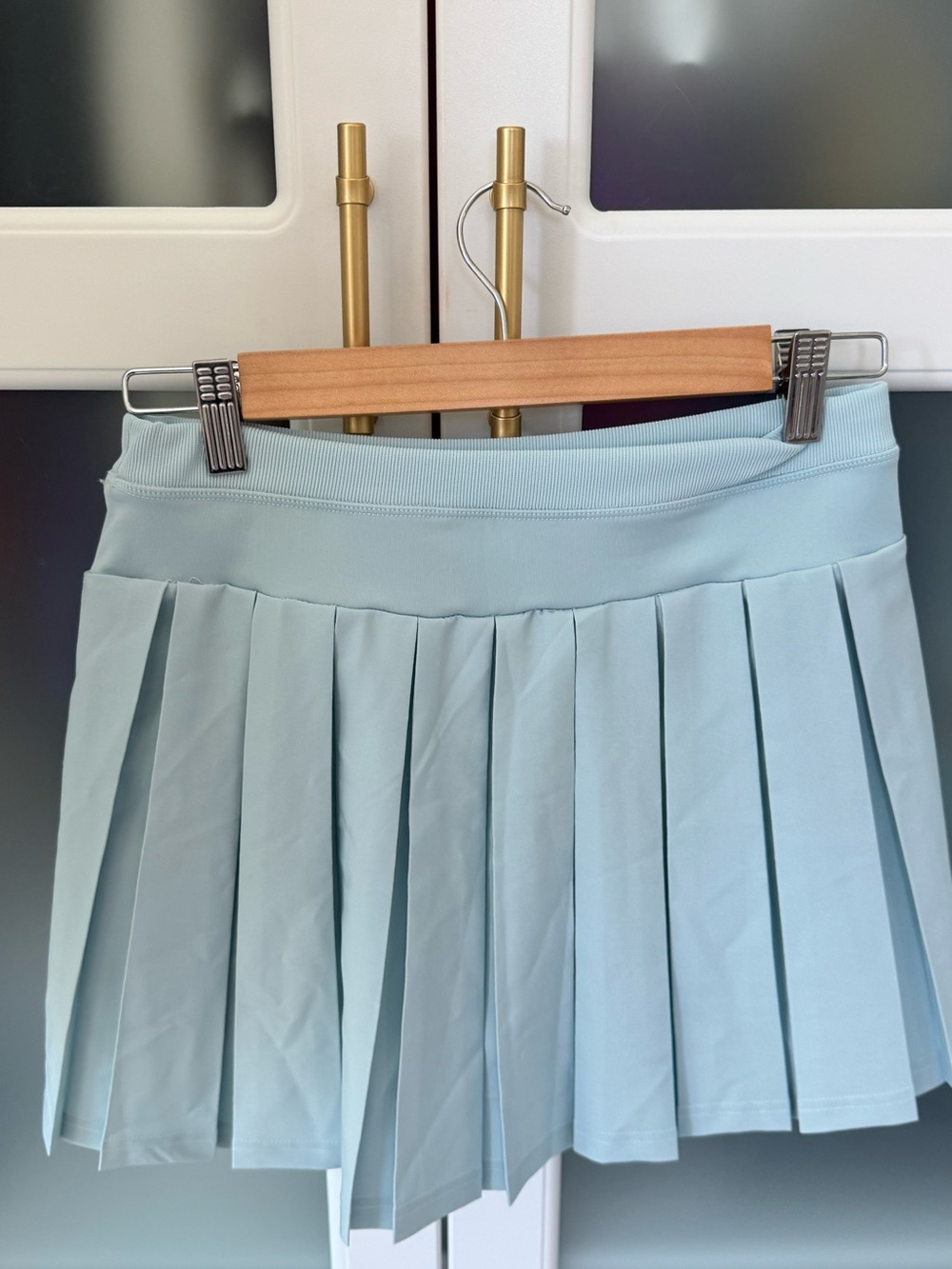 Laundry By Shelli Segal Light Blue Pleated Mini Skirt
